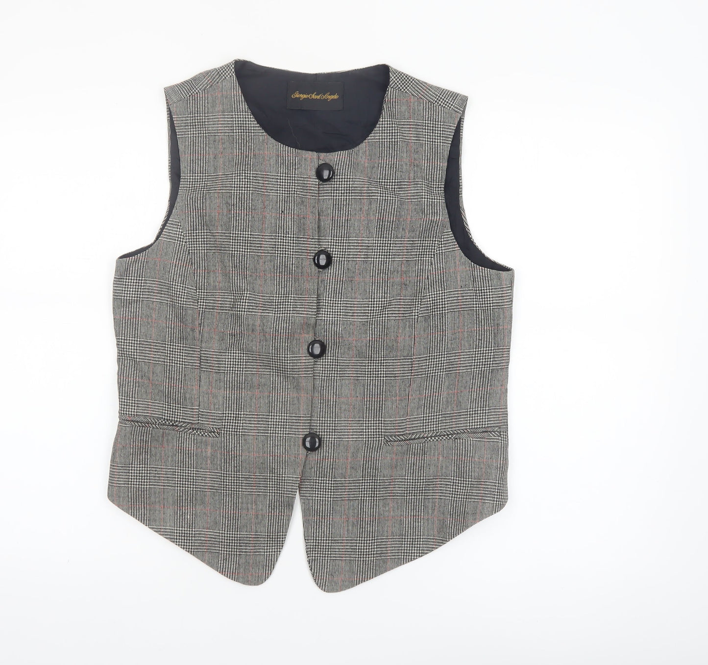 Giorgio Sant' Angelo Women's Grey Check Suit Waistcoat M Classic Fit