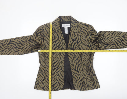 Jessica Howard Women's Black Gold Patterned Blazer Size 10 Classic Fit