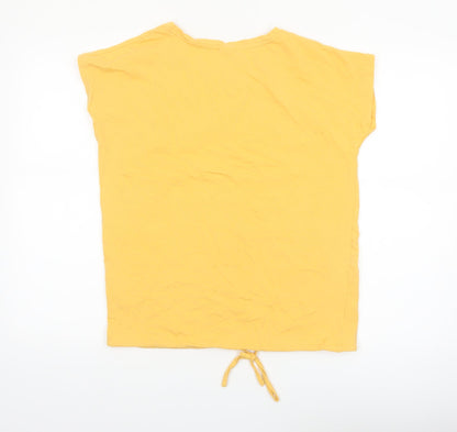 Beloved Women’s Yellow Zebra Print Cotton T-Shirt Size L