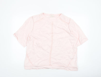 Marks and Spencer Per Una Women's Pink Cotton Short Sleeve Blouse Size 16