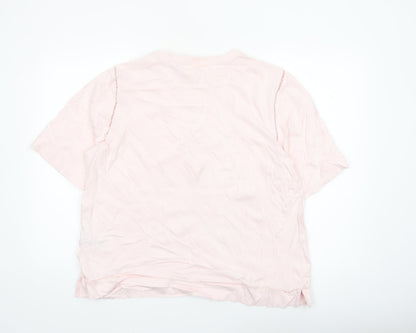 Marks and Spencer Per Una Women's Pink Cotton Short Sleeve Blouse Size 16