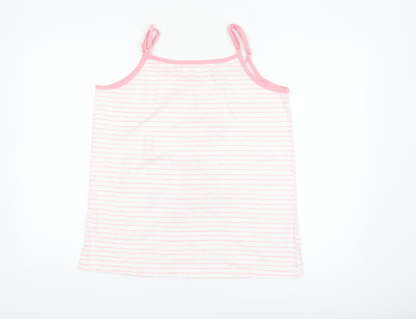 Turquesa Women Pink Striped Cami Nightshirt Cotton L