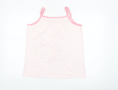 Turquesa Women Pink Striped Cami Nightshirt Cotton L