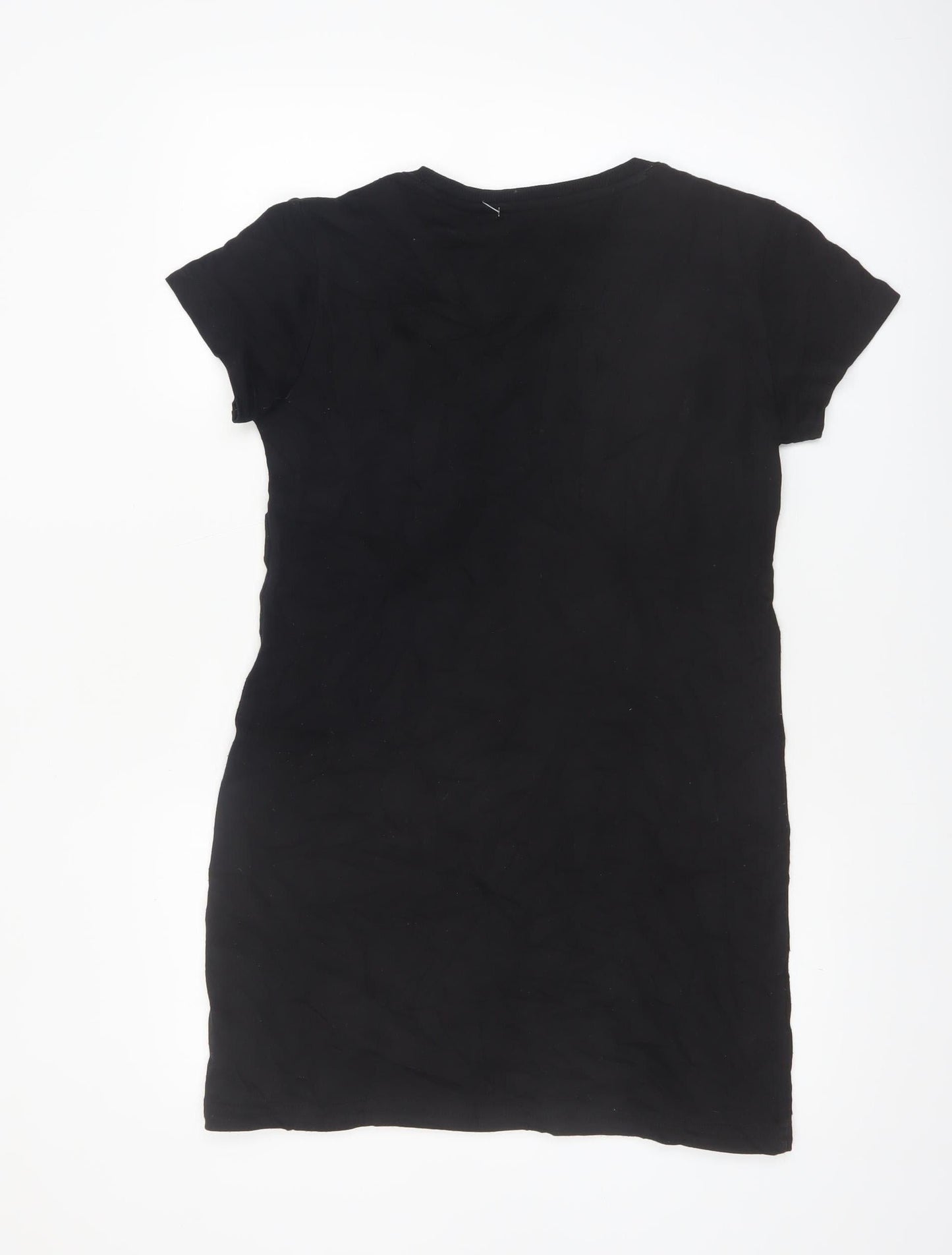 DKNY Women’s Black T-Shirt Dress S Short Sleeve Jersey Logo