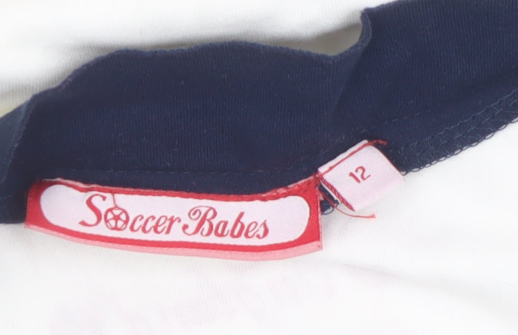 Soccer Babes Women's White England Crest Cotton Camisole Top Size 12