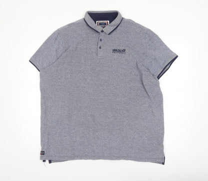 SoulCal & Co Men's Grey 3XL Cotton Short Sleeve Polo Shirt