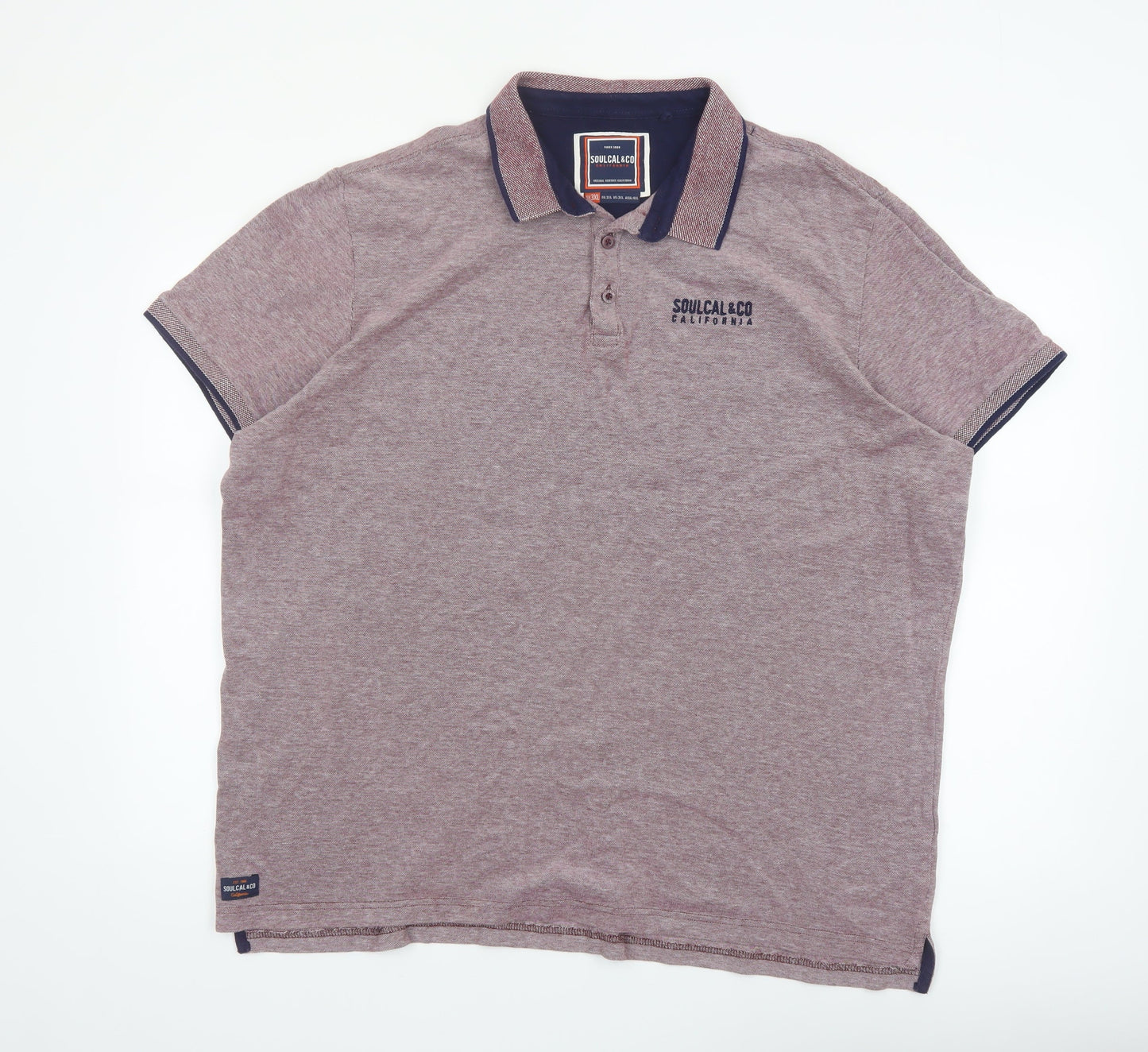 SoulCal & Co Men’s Purple 3XL Polo Shirt 100% Cotton Classic Fit