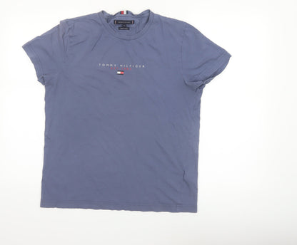 Tommy Hilfiger Men's Blue Logo Organic Cotton T-Shirt Size M
