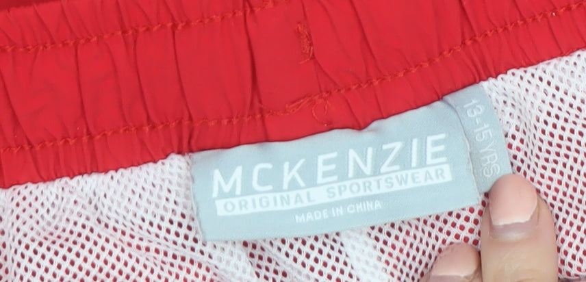 McKenzie Boys Red Swim Shorts 13-15 Years Elastic Waist Quick Dry