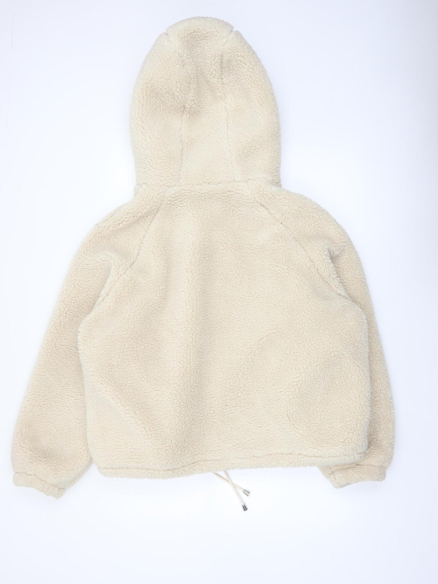 Primark Women Beige XL Hooded Fleece Zip Jacket Winter Warm