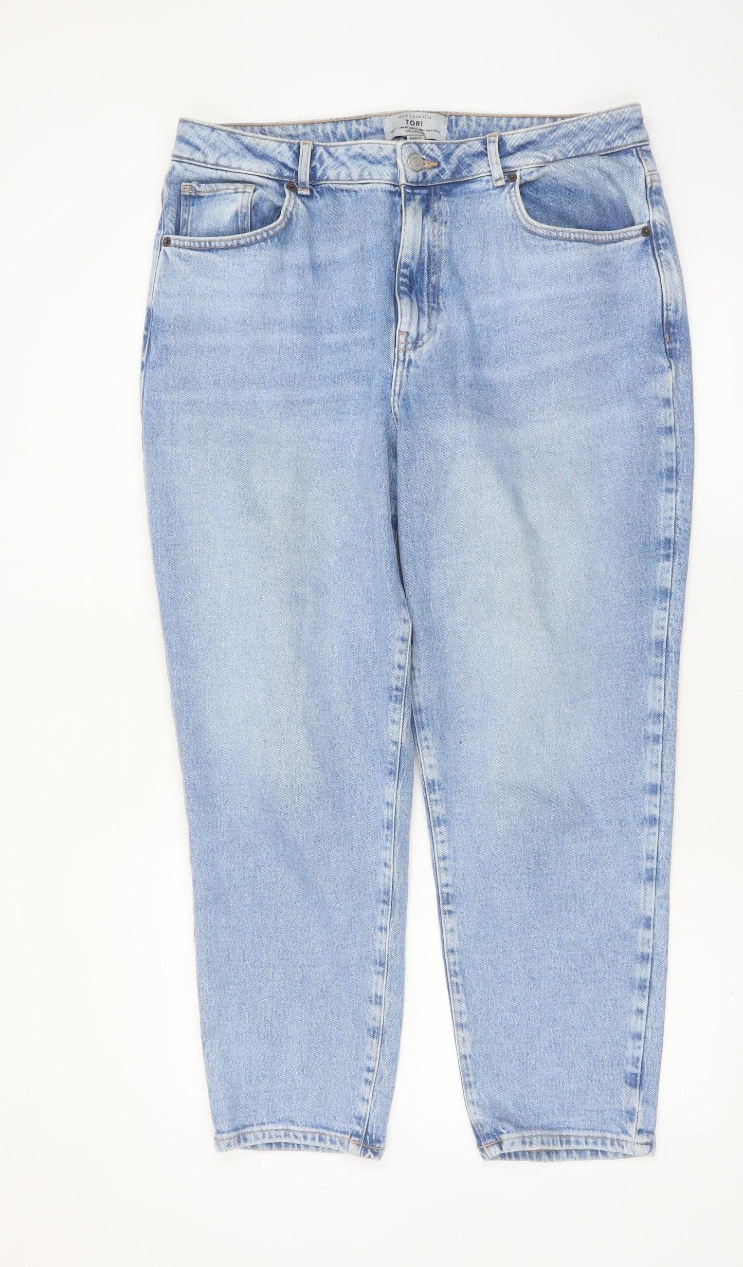 New Look Women’s Blue Mom Jeans Size 16 High Rise Ankle Grazer Denim