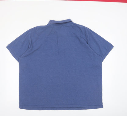 French Connection Men's Blue XL Polo Shirt Cotton Short Sleeve