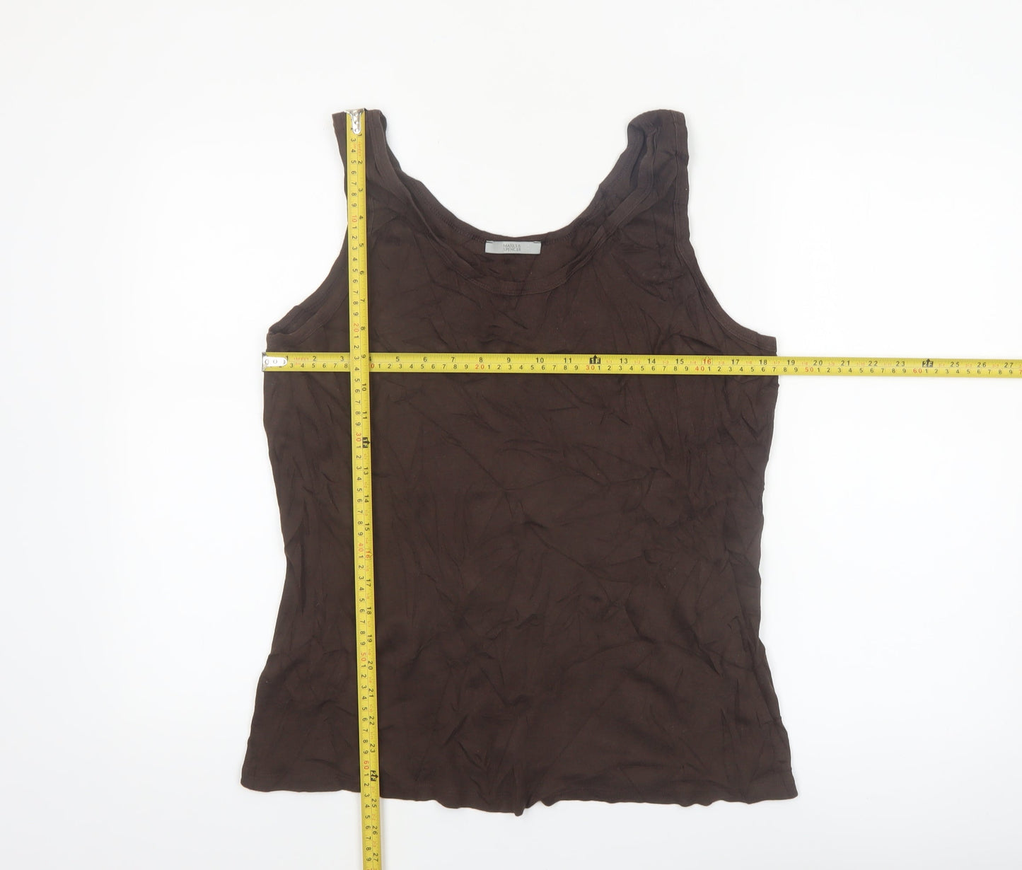 Marks and Spencer Women’s Brown Cotton Tank Top XL