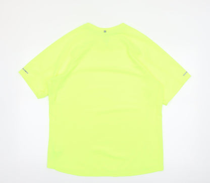 Nike Men's Yellow Dri-FIT Short Sleeve Running T-Shirt Size L