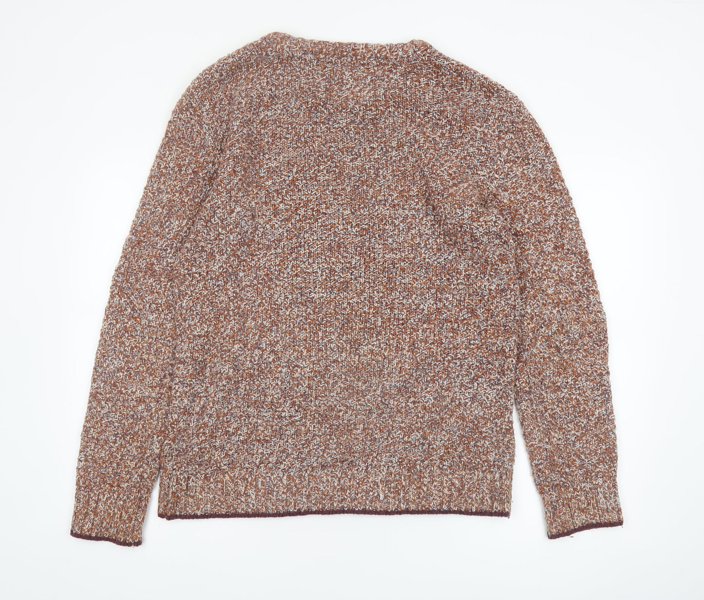 Fat Face Mens Brown Chunky Knit Cotton Wool Jumper Size S