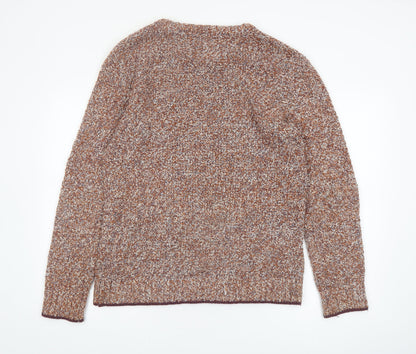 Fat Face Mens Brown Chunky Knit Cotton Wool Jumper Size S