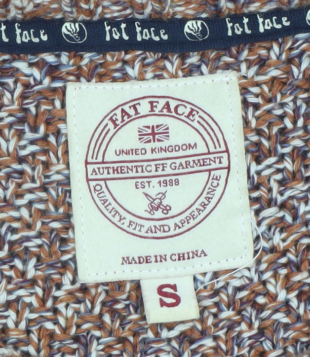 Fat Face Mens Brown Chunky Knit Cotton Wool Jumper Size S