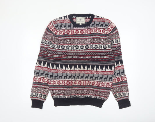 Next Men’s Multicoloured Fair Isle Christmas Cotton Jumper L