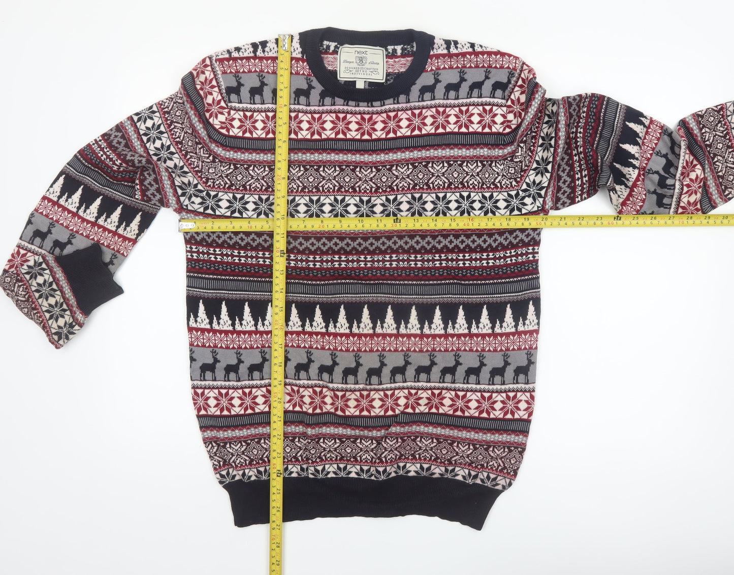 Next Men’s Multicoloured Fair Isle Christmas Cotton Jumper L