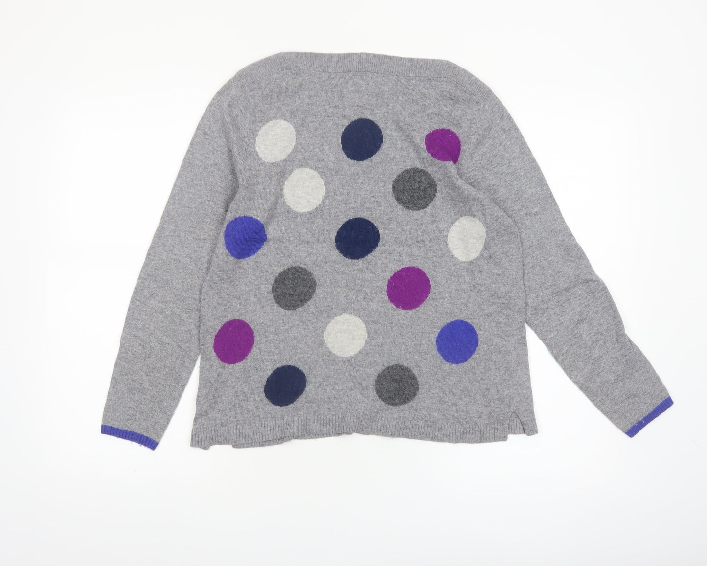 White Stuff Women’s Grey Polka Dot Merino Wool Jumper Size 12