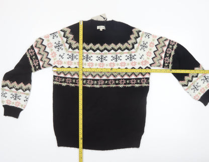 JD Williams Women’s Black Fair Isle Christmas Jumper Size 8/10