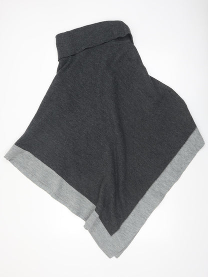 Principles Women Grey Roll Neck Knit Cape Jumper One Size