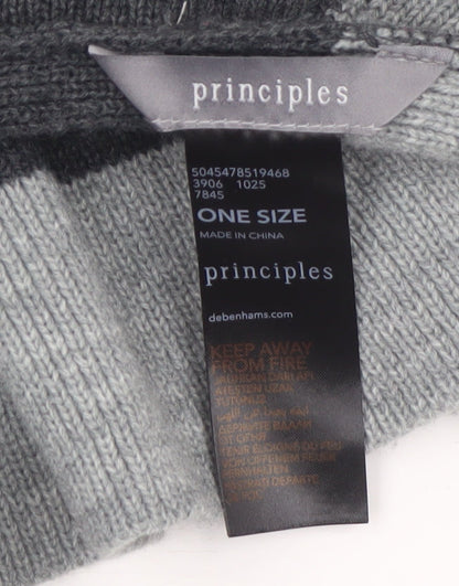 Principles Women Grey Roll Neck Knit Cape Jumper One Size