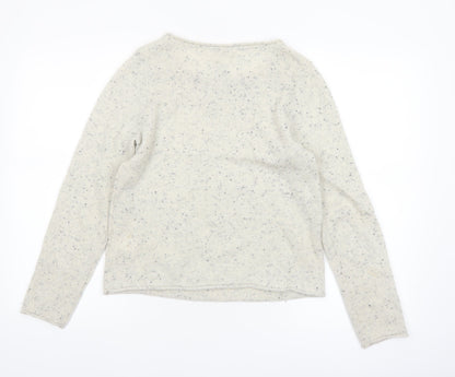 Max Studio Women's Ivory 100% Cashmere Long Sleeve Pullover Jumper Size S