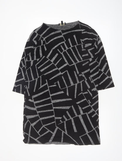 Phase Eight Women’s Black Geometric Knit Tunic Jumper UK 12