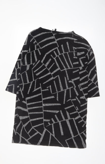 Phase Eight Women’s Black Geometric Knit Tunic Jumper UK 12