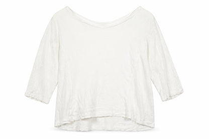 Whistles Women White Cotton 3/4 Sleeve Pullover Jumper UK 10