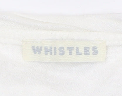 Whistles Women White Cotton 3/4 Sleeve Pullover Jumper UK 10