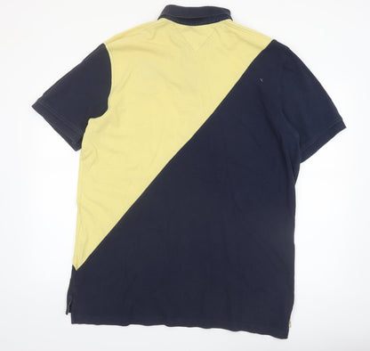 Tommy Hilfiger Men's Beige & Navy Polo Shirt XL Classic Fit