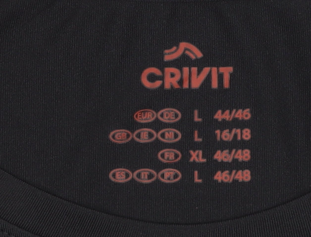 Crivit Women's Black Short Sleeve Sports T-Shirt Size L