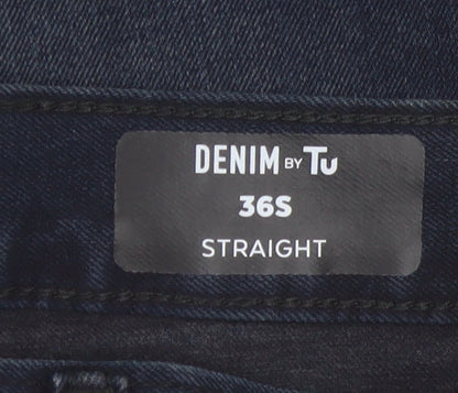 Denim by Tu Men's Blue 36S Straight Fit Jeans
