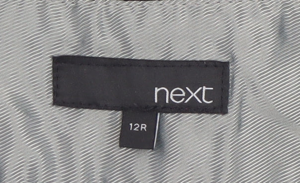 Next Women Black Wide-Leg Trousers Size 12R Polyester Viscose Blend