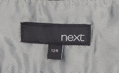 Next Women Black Wide-Leg Trousers Size 12R Polyester Viscose Blend