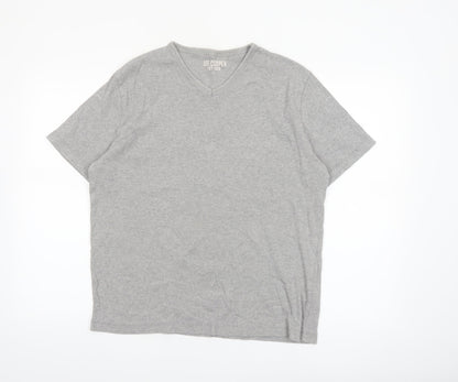 Lee Cooper Women’s Grey V-Neck Cotton Blend Short Sleeve T-Shirt L