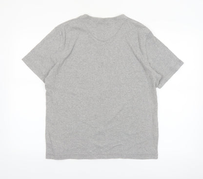 Lee Cooper Women’s Grey V-Neck Cotton Blend Short Sleeve T-Shirt L