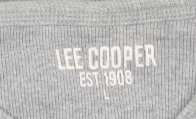 Lee Cooper Women’s Grey V-Neck Cotton Blend Short Sleeve T-Shirt L