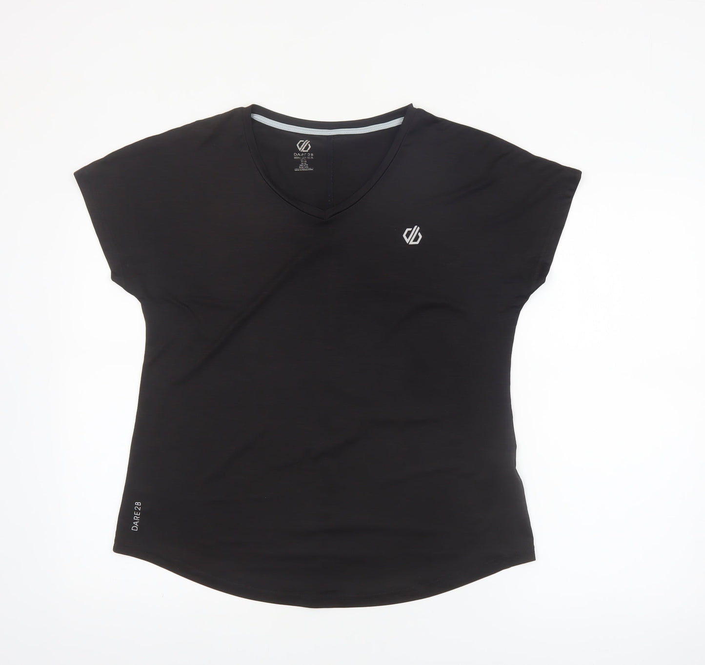 Dare 2B Womens Black Size 14 V-Neck Short Sleeve Active T-Shirt
