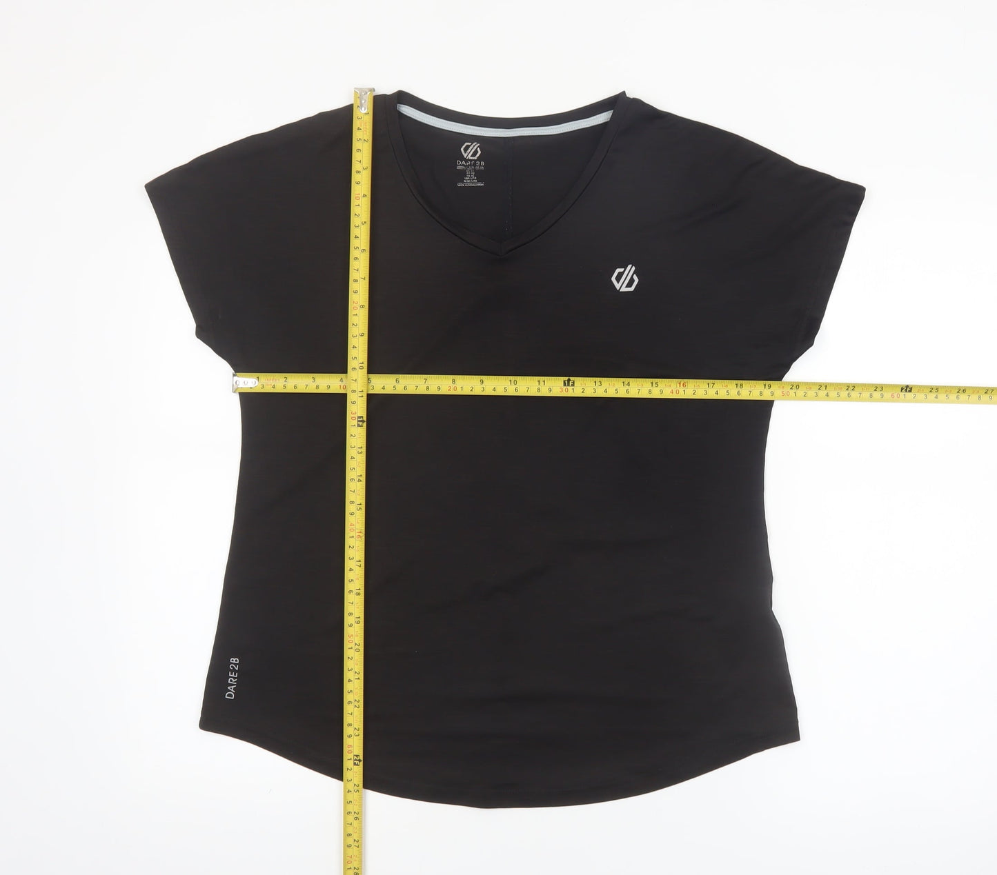 Dare 2B Womens Black Size 14 V-Neck Short Sleeve Active T-Shirt