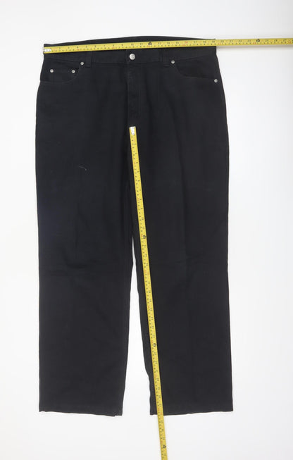 Debenhams Mens Black 38in Regular Fit Cotton Trousers