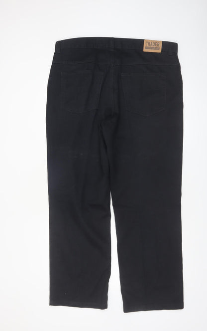 Debenhams Mens Black 38in Regular Fit Cotton Trousers