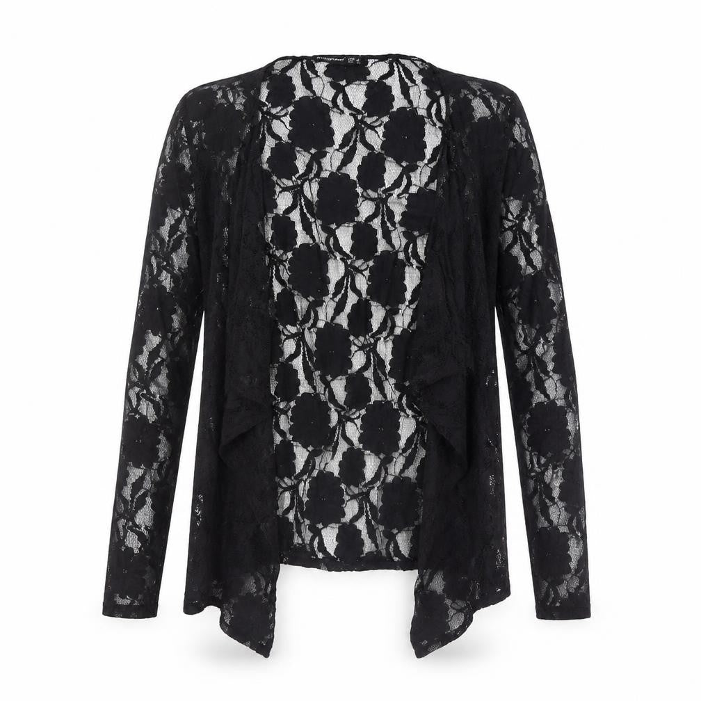 Atmosphere Women’s Black Lace Kimono Blouse Size 8 Long Sleeve