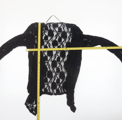 Atmosphere Women’s Black Lace Kimono Blouse Size 8 Long Sleeve