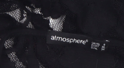 Atmosphere Women’s Black Lace Kimono Blouse Size 8 Long Sleeve