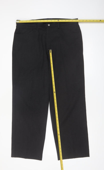 Taylor & Wright Mens Black 36R Straight Formal Trousers