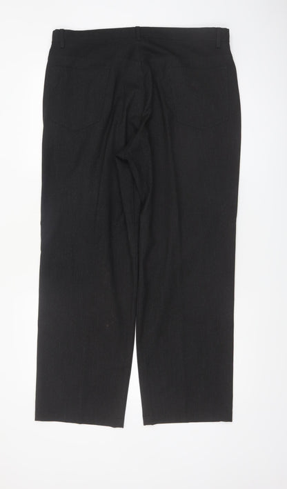 Taylor & Wright Mens Black 36R Straight Formal Trousers