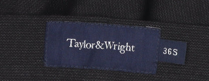 Taylor & Wright Mens Black 36R Straight Formal Trousers